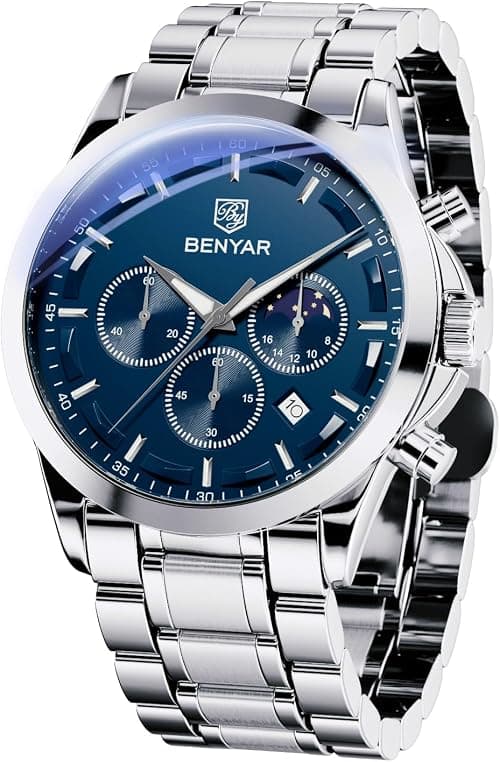 BY BENYAR Mens Watch Waterproof Chronograph Date Watch for Men Quartz Movement Analog Watch Business Casual Gift for Men على أمازون - دليلك لأفضل العروض