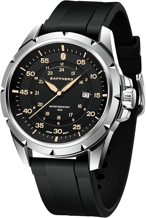 SAPPHERO Men's Watch Military Sports Watch Luminous Pointer 3 O'Clock Date Window Durable Adjustable Nylon Strap Casual Watch for Men on Amazon.ae - Price Tracker