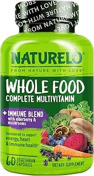 NATURELO Whole Food Multivitamin + Immune Blend - Elderberry - 60 Capsules على Amazon.ae - متتبع الأسعار