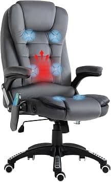 Vinsetto Office Chair, Ergonomic Desk Chair with 6-Point Massage and Back Heated, Velvet-Feel Fabric Computer Gaming Chair with Adjustable Arms, Lumbar Support, Gray على Amazon.ae - متتبع الأسعار