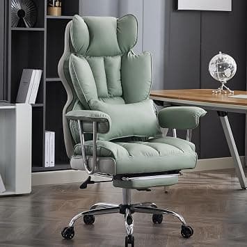 Efomao Big and Tall Office Chair 400lbs – PU Leather Executive Desk Chair with Lumbar Support & Leg Rest, Heavy-Duty Computer Chairs for Home Office, Green on Amazon.ae - Price Tracker
