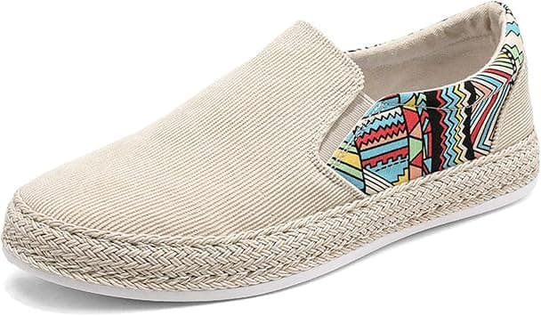 LUCIY Men Shoes Men Summer Linen Breathable Casual Flats Shoes Mens Loafers Canvas Shoes Fisherman Driving Footwear (Size : 43) on Amazon.ae - Price Tracker