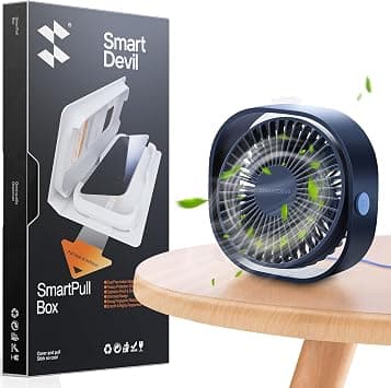 SmartDevil Desk Fan, Small Quiet Portable Mini USB Fans for Desk with 3 Speeds, Desktop Table Personal Fan Powered by USB, Strong Wind Fan for Home, Office, Apartment, Dormitory, Travel, Outdoor, Blue على Amazon.ae - متتبع الأسعار