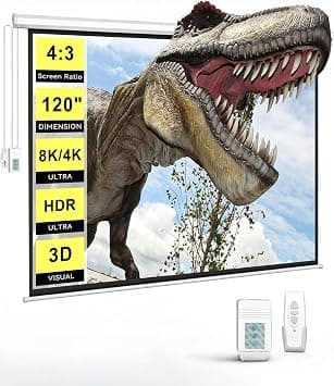 DINAH Electric Projector Screen with Remote, 120 inch Projector Screen, Automatic Air Indoor Projector Screen, Drop Down Projector Screen Pull Down, Motorized Projector Scree,4K 3D HD Projection Movie | Automatic Air Indoor Drop Down, Motorized, 4K 3D HD Projection, For Movies on Amazon.ae - Price Tracker
