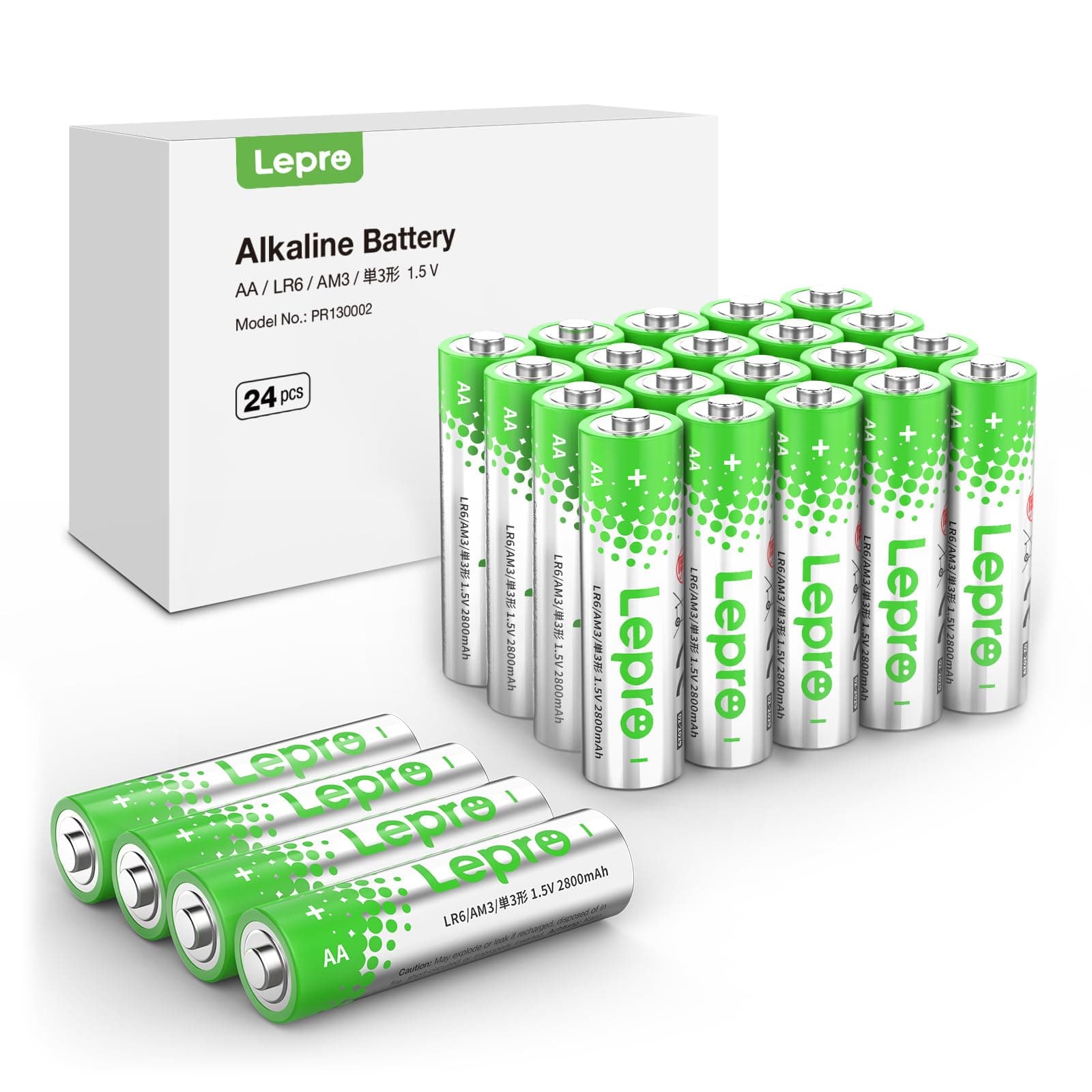 Lepro AA Batteries 24 Pack, 1.5 Volt Alkaline Double AA Battery with High Capacity, Anti-Leakage, Long Lasting Power, 2800mAh LR06 MN1500 Batteries for Clocks Remotes Mouse Torch on Amazon.ae - Price Tracker