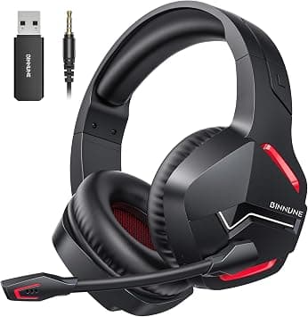 BINNUNE Wireless Gaming Headset with 2.4GHz for PS5, PS4, PC, Switch, FPS Gamers, 120Hrs+ Bluetooth 5.3 Gaming Headsets with Noise Canceling Mic, 50MM Headphones for Laptop, Mobile, Mac (Red) on Amazon - Best Deal Finder