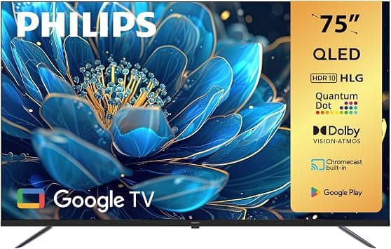 PHILIPS FLAGSHIP 75 INCH PREMIUM QLED GOOGLE SMART TV (2025-26 MODEL) | DOLBY VISION & ATMOS | ADVANCED IMAGE PROCESSOR | ULTRA-HD 4K QLED TV | VOICE CONTROL | WORLDWIDE WARRANTY | 75PQT8530 on Amazon.ae - Price Tracker