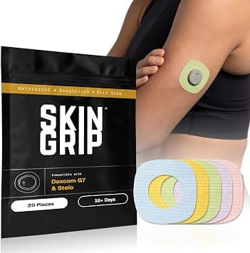 Skin Grip Adhesive Patches for Dexcom G7 CGM with Cutout – Waterproof & Sweatproof for 10-14 Days, Pre-Cut Adhesive Medical Tape, Continuous Glucose Monitor Sensor Cover – 20 Pack, Pastel Colors على Amazon.ae - متتبع الأسعار