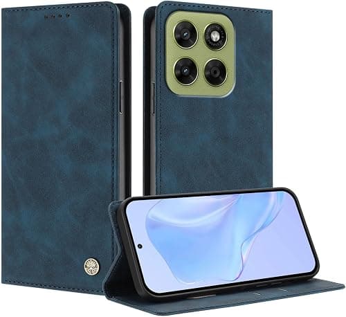 Leather Folio Case for Motorola Moto G67 5G/G77 5G, Scratched, Premium PU Leather Wallet Case, Magnetic Flip Design, Shockproof, Dark Blue على Amazon.ae - متتبع الأسعار