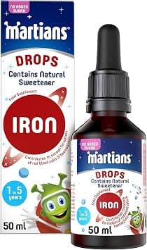 Martians Daily Multivitamin Drops 50 ml Dietary Supplement With Iron Vitamin C Vitamin B12 And Folic Acid Supports Your Child’s Overall Health And Wellbeing Easy To Use - Amazon.sa Price Tracker