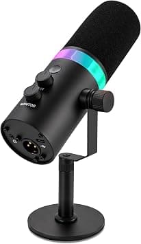 Pyle Dynamic Microphone, Dual Input USB/XLR Podcast Recording, PC Streaming Studio Mic with RGB Light, Mute Button, Desktop Stand, Headphone Jack, & Volume Control - Gaming & Voice-Over (PDMIC7B) on Amazon.ae - Price Tracker