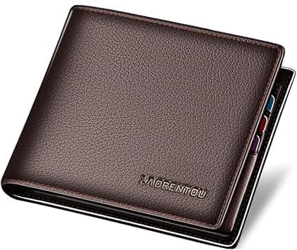 LAORENTOU Men's Wallets, Genuine Leather RFID Blocking Mens Bifold Wallets with Zipper Coin Pocket Casual Men Purse Slim Short Wallet Gift for Father day, Carbon Fibre Coffee, Onesize on Amazon.ae - Price Tracker