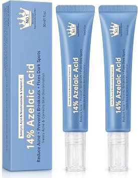 Azelaic Acid 14% Acne Cream for Redness Relief, Dark Spots, Facial Serum with Niacinamide & Vitamin C Prevent Acne Breakouts, Azelaic Acid Serum for Balance Excess Sebum & Soothe Irritation, 2 Oz. on Amazon.ae - Price Tracker