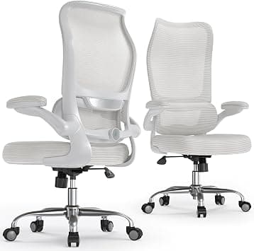 TRALT Ergonomic Office Chair - Desk Chair with Wave High Back Adjustable Lumbar Support Computer Chair - Gaming Chairs Mesh Backrest and PU Leather Seat for Home Reading Chairs to Adults(White) على Amazon.ae - متتبع الأسعار