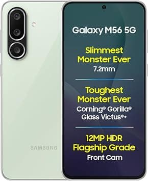 Samsung Galaxy M56 5G Mobile (Light Green, 8GB RAM, 128GB Storage) | Segment's Slimmest | Gorilla Glass Victus+ | 10 Bit HDR Video | 50MP Camera | AI | Vapour Cooling Chamber | Lag-free Gaming on Amazon - Best Deal Finder