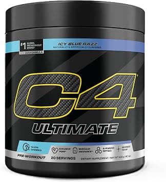 Cellucor C4 Ultimate Pre Workout Powder ICY Blue Razz - Sugar Free Preworkout Energy Supplement for Men & Women - 300mg Caffeine + 3.2g Beta Alanine + 2 Patented Creatines - 20 Servings on Amazon.ae - Price Tracker
