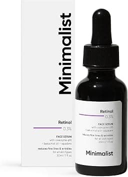 Minimalist Anti Aging Retinol 0.3% Face Serum| Skin-renewing and cell-turnover actives| Targets Wrinkles, fine lines, Skin Smoothness, loss of Elasticity & Uneven Skin tone| Non Comedogenic على Amazon.ae - متتبع الأسعار
