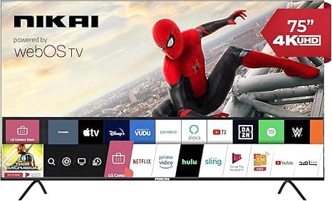 Nikai 75 Inch UHD LED WebOS Smart Tv Platinum Series, Magic Remote, Cinema Screen Design 4K Ultra HDR, Dolby Audio, Smart Voice Control, Apps YouTube, Netflix, Shahid – NIK75MEU4STN on Amazon.ae - Price Tracker