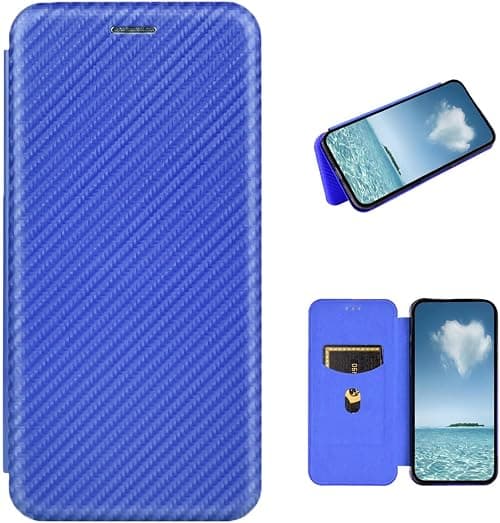 COQUE Case for Motorola Moto G77 5G, Wallet Leather with Card Slot, TPU Carbon Fiber Leather Motorola Moto G77 5G-Blue على Amazon.ae - متتبع الأسعار