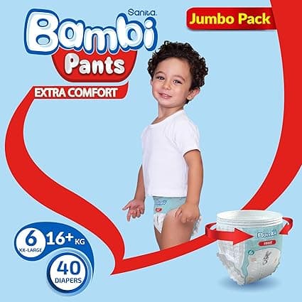 Sanita Bambi Pants, Size 6, XXL, Jumbo Pack, 40 Diapers on Amazon.ae - Price Tracker