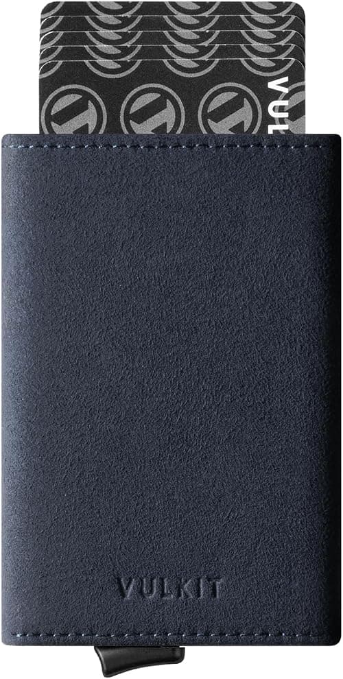 VULKIT Credit Card Holder RFID Blocking Mens Leather Bifold Card Wallet Automatic Pop Up for 9 Cards with ID Window & Coin Pocket on Amazon.ae - Price Tracker
