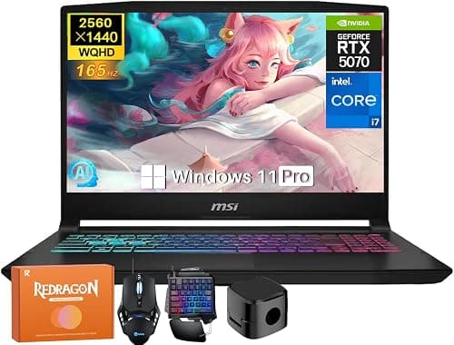 MSI Katana 15HX Gaming Laptop, NVIDIA GeForce RTX 5070 8GB GDDR7 GPU, 14th Gen Intel i7-14650HX, 15.6" 165Hz 2.5K QHD Screen, 16 GB DDR5 RAM, 1 TB SSD, RGB KB, Copilot AI, Win 11 Pro, W/Accessories على Amazon.ae - متتبع الأسعار