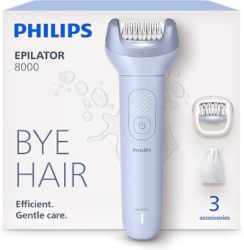 Philips Epilator Series 8000 - Cordless Wet and Dry Electric Epilator, Hair Removal for Legs and Body, with ProGuide, 3 Accessories, 60 min. Runtime, Model BRE708/00 on Amazon.ae - Price Tracker