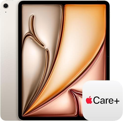 Apple iPad Air 13-inch (M4): Liquid Retina Display, 128GB, 12MP Front/Back Camera, Wi-Fi 7 with Apple N1, Touch ID, All-Day Battery Life — Starlight with AppleCare+ on Amazon.ae - Price Tracker