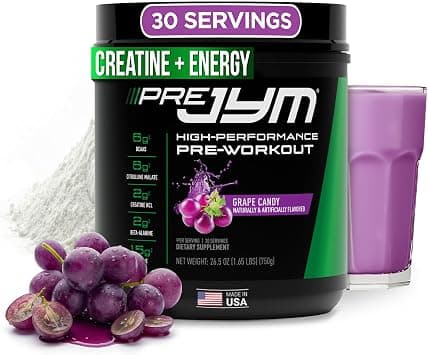 JYM Supplement Science Pre JYM Grape Candy Pre Workout Powder - BCAAs, Nootropics, Creatine HCI, Citrulline, Beta-Alanine, Betaine, Taurine, Huperzine 30 Servings on Amazon.ae - Price Tracker