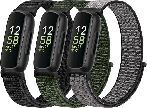 Nylon Bands Compatible for Fitbit Inspire 3/Inspire 2/Inspire/Inspire HR/Ace 3/Ace 2 Bands, Breathable Sport Replacement Straps Soft Adjustable Solo Loop Nylon Wristband for Women Men Kids on Amazon.ae - Price Tracker