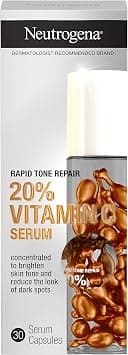 Neutrogena Rapid Tone Repair 20% Vitamin C Brightening Serum Capsules, Antioxidant Face Serum to Brighten Look of Dark Spots & Even Skin Tone, Oil-Free, 30 Serum Capsules on Amazon.ae - Price Tracker