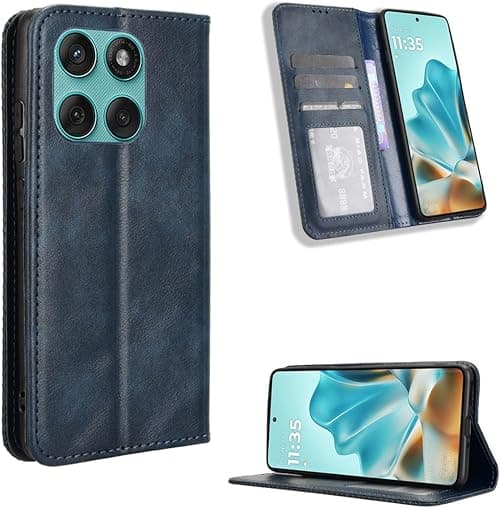 UPLAI Wallet Case for Motorola Moto G77 5G, Premium Leather Magnetic Closure Flip Cover, Slim Shockproof Kickstand Case Cover.Blue on Amazon.ae - Price Tracker