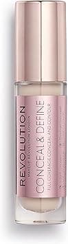 Makeup Revolution Conceal & Define Concealer, Full Coverage Makeup Concealer, Matte Finish & Long Wear, For Fair Skin Tones, Vegan, C0.5, 4ml on Amazon.ae - Price Tracker