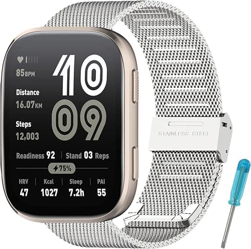 22MM Stainless Steel Strap Compatible with Amazfit Bip 6 Bracelet,Replacement Metal Strap for Amazfit Bip 6 Strap على Amazon.ae - متتبع الأسعار