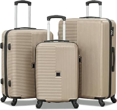 Hard Shell Horizo Vertic ABS Lightweight 3 PCS SET (20/24/28 Inch) Luggage, Combination Lock, Suitcase على Amazon.ae - متتبع الأسعار