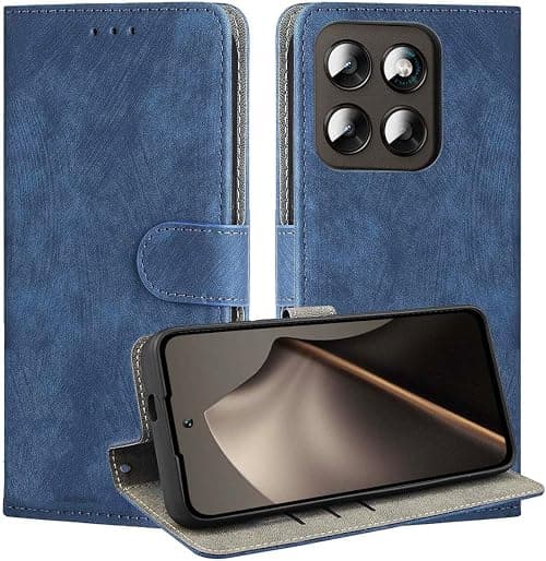 Leather Case for Motorola Moto G77 5G/Moto G67 5G, Wallet Function with RFID Protection, Magnetic Closure, Built-in TPU Protective Case.Blue on Amazon.ae - Price Tracker