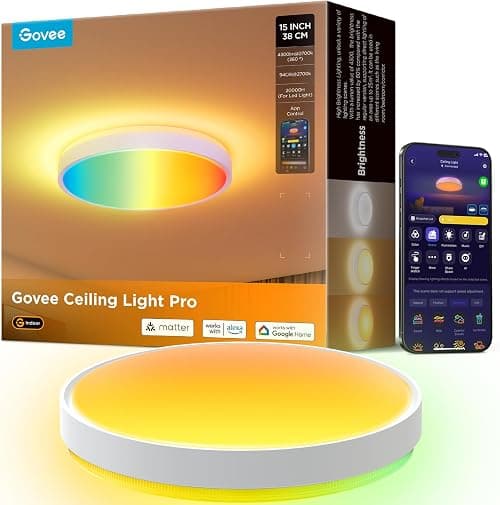 جوفي مصباح سقف ذكي 4300 لومن 15 انش، RGBIC 2700K-6500K عبوة واحدة على Amazon.sa - متتبع الأسعار