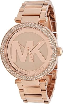 Michael Kors Parker Women's Watch, Stainless Steel and Pavé Crystal Watch for Women with Steel, Leather, or Silicone Band - متتبع أسعار Amazon.sa