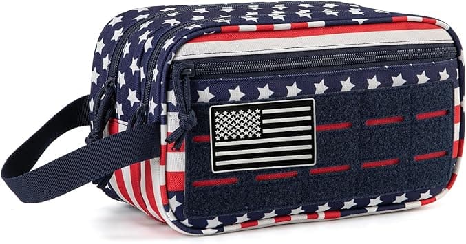 QT&QY Tactical Toiletry Bag For Men Hygiene Bag EDC Military Tool Molle Pouches Small Dopp Kit Mens Shaving Kit Travel shower Bags Star-Spangled on Amazon - Best Deal Finder