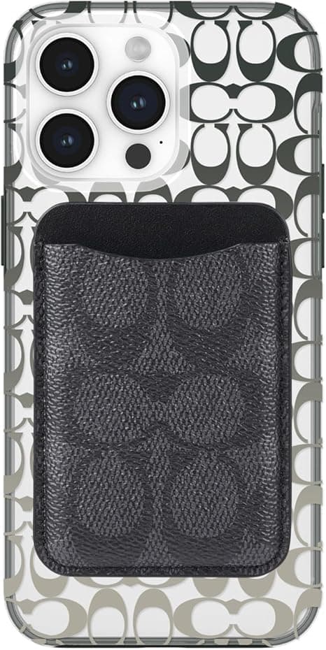 Coach Magnetic Phone Wallet/Card Holder - Compatible with MagSafe Phones and Cases - Signature Charcoal on Amazon.ae - Price Tracker