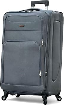 Soft Shell 32 Inch (36-40kg) Luggage, Ultra Lightweight, Expandable, 4 Smooth Wheels with Combination Locks Suitcase (Grey) on Amazon.ae - Price Tracker