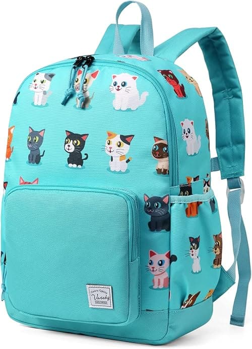 VASCHY Children's Backpack, Lightweight School Bag for Girls Boys Primary Kindergarten 4-6 Years Waterproof Cute Backpack for A4 Folder Preschool Travel with Chest Strap | Cute على Amazon.ae - متتبع الأسعار