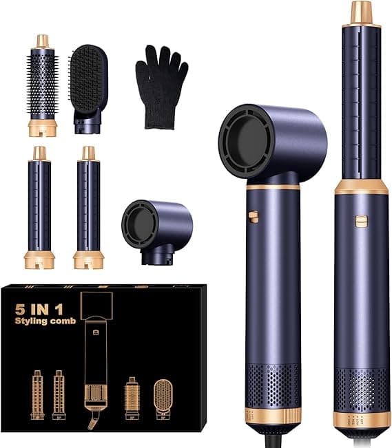 5 in 1 Hairstyler Set, 1000w All in One Professional Air Styler Hair Dryer Air Curler, Airsbrush 5 in 1,Multifunctional Detachable Styler Tools for Drying Curling Straightening on Amazon.ae - Price Tracker