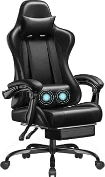 Homall Gaming Chair, Video Game Chair with Footrest and Massage Lumbar Support, Ergonomic Computer Chair Height Adjustable with Swivel Seat and Headrest (Dark Black) on Amazon.ae - Price Tracker