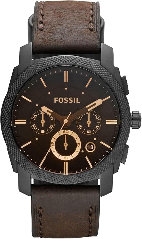 Fossil Machine Men's Black Dial Leather Analog Watch - FS4656 on Amazon.sa - Price Tracker