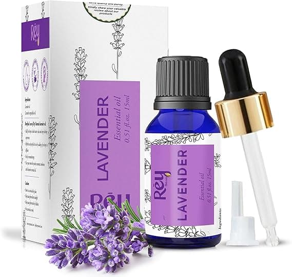 Rey Naturals Lavender Essential Oil for Hair,Skin|100% Pure Lavender Oil with Natural Lavandula Angustifolia Extract |Calming Bath or Massage for Restful Sleep | Diffuser-Ready for Aromatherapy-15 ml on Amazon.ae - Price Tracker