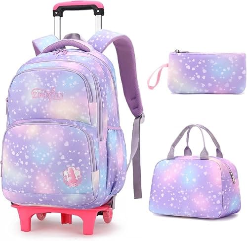 Dream Princess Wind Rolling Backpack for Girls Wheeled Travel Bag Trolley School Bag على Amazon.ae - متتبع الأسعار