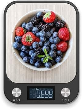 RoyalPolar Food Scale, Multifunction Digital Kitchen Scale High Accuracy Electronic Food Weight with Large LCD Display, Stainless Steel Platform, Ultra Slim, From 11lb/5kg up to 33lb/15kg (Black, 10) on Amazon.ae - Price Tracker