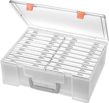 Excefore Photo Storage Box 4x6, Inner Extra Large Photo Case Large Photo Organizer Acid-Free Photo Box Storage Case Photo Keeper Plastic Craft Box for Photo Stickers Stamps Seeds (Clear, 18 Boxes) - متتبع أسعار Amazon.sa