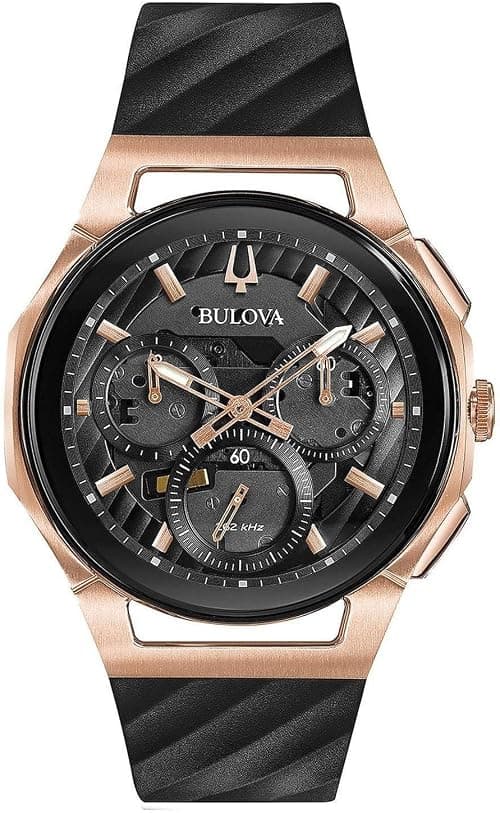 Bulova Mens Quartz Watch, Analog Display and Rubber Strap 98A185 on Amazon.ae - Price Tracker